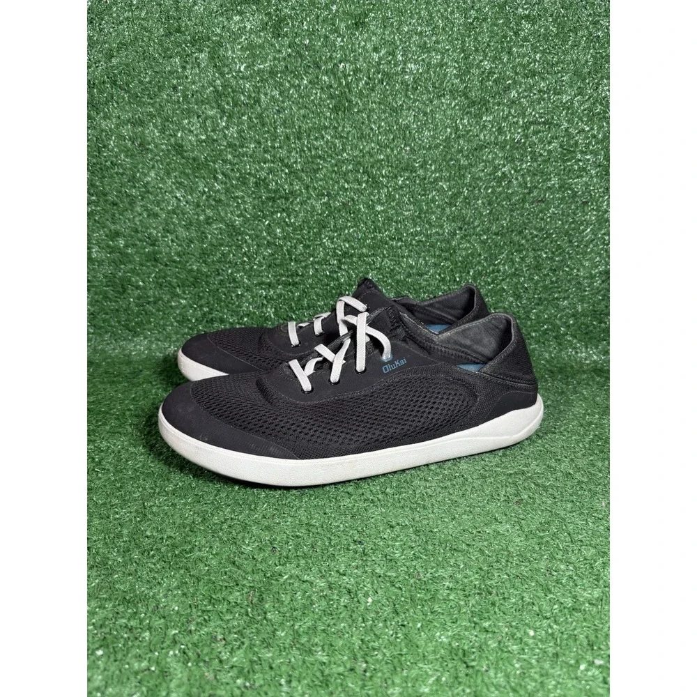 Olukai Men Size 10 MOKU Pae Black White Mesh Slip On Comfort Shoe Casual Sneaker